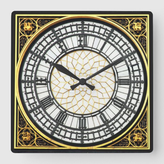 Big Ben Clock Quadratische Wanduhr (Vorderseite)
