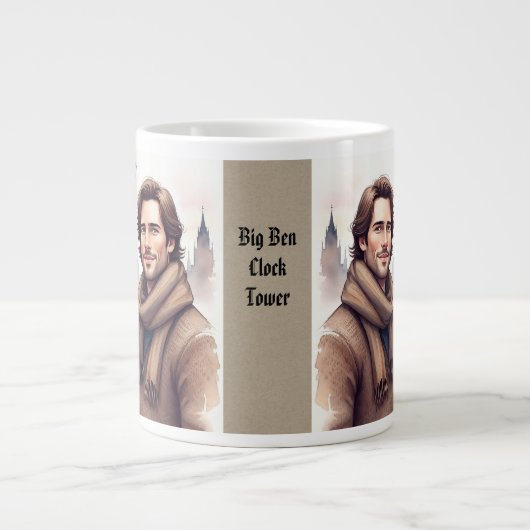Big Ben Clock Tower , ein ansprechender Mann in Lo Jumbo-Tasse (Vorderseite)
