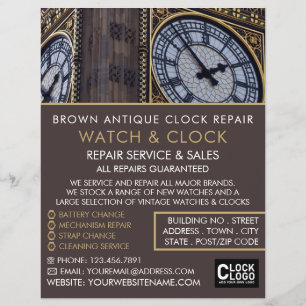 Big Ben Clock Tower, Horologin Advertising Flyer