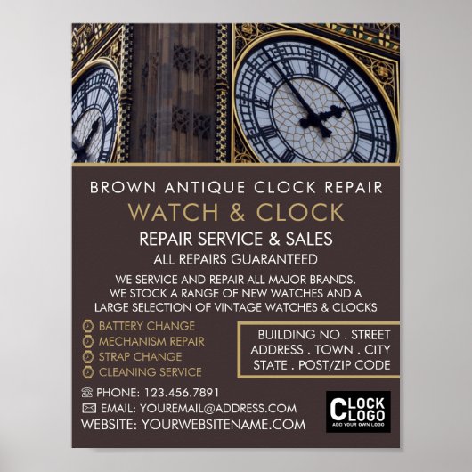 Big Ben Clock Tower, Horologin Advertising Poster (Vorne)