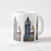 Big Ben Clock Tower im Palast von Westminster Jumbo-Tasse (Vorderseite Rechts)