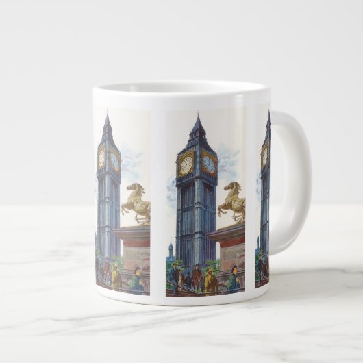 Big Ben Clock Tower im Palast von Westminster Jumbo-Tasse (Vorderseite Rechts)