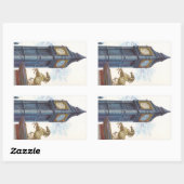 Big Ben Clock Tower im Palast von Westminster Rechteckiger Aufkleber (Blatt)