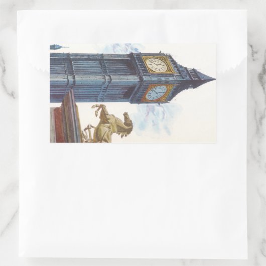 Big Ben Clock Tower im Palast von Westminster Rechteckiger Aufkleber (Tasche)