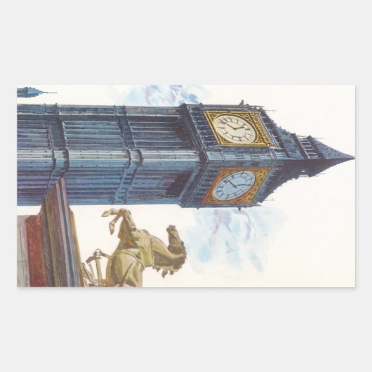 Big Ben Clock Tower im Palast von Westminster Rechteckiger Aufkleber (Vorderseite)