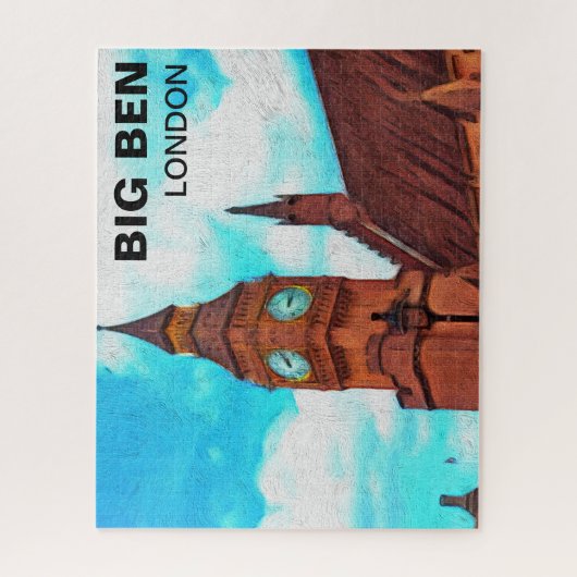 Big Ben Clock Tower in London Ölgemälde Puzzle (Vertikal)