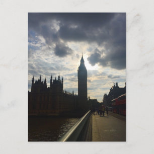Big Ben Clock Tower London Sunset Foto Postcard Postkarte