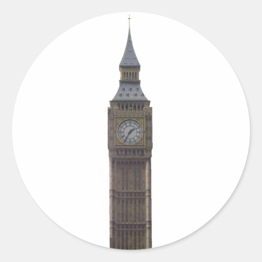 Big Ben Clock Tower: Runder Aufkleber (Vorderseite)