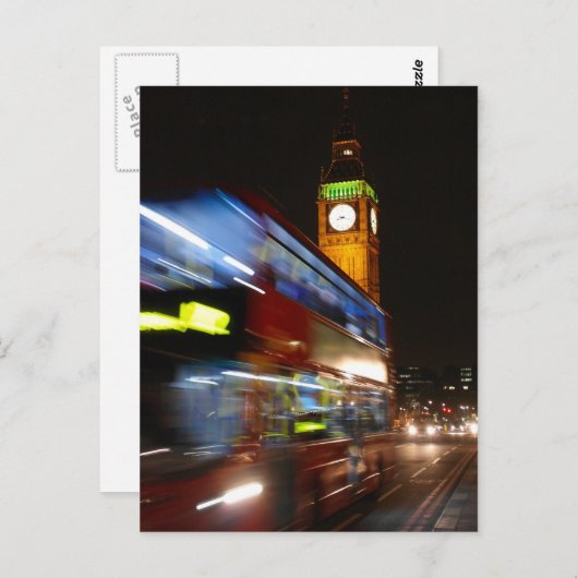 Big Ben - Double Decker Bus - London Postcard Postkarte (Vorne/Hinten)