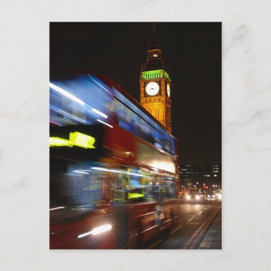 Big Ben - Double Decker Bus - London Postcard Postkarte (Vorderseite)
