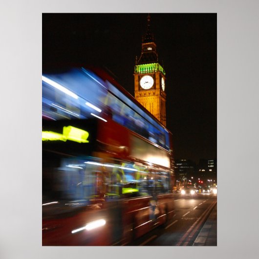 Big Ben - Double Decker Bus - London Poster (Vorne)