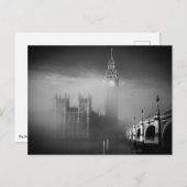 Big Ben durch den Nebel Postkarte (Vorne/Hinten)