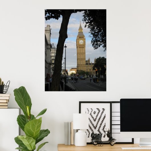 Big Ben durch einen Baum Poster (Heimbüro)