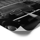 Big Ben en Taxi Kabinen in schwarz-weißem Poster (Ecke)
