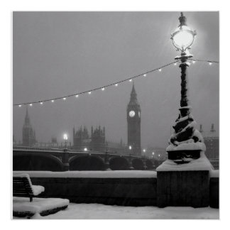 Big Ben im Schnee – London Poster
