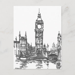 Big Ben in der Londoner Post Card Postkarte