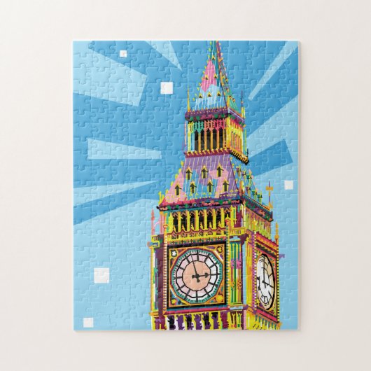 Big Ben in London Colorful Pop Art Puzzle (Vertikal)
