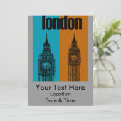 Big Ben in London Einladung (Stehend Vorderseite)