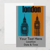 Big Ben in London Einladung (Vorne/Hinten)