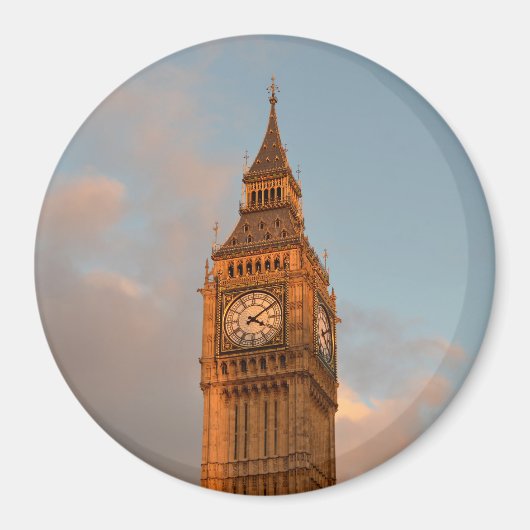 Big Ben in London: runder Magnet (Vorne)
