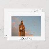 Big Ben in London - weiße Postkarte (Vorne/Hinten)
