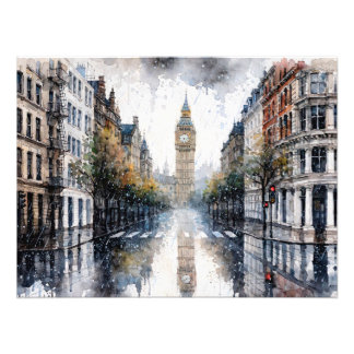 Big Ben in Rainy London Fotodruck