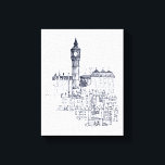 Big Ben Leinwanddruck<br><div class="desc">© Avery Tillmon / Wilder Apple. Eine Schwarz-Weiß-Abbildung des Big Ben.</div>