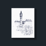 Big Ben Leinwanddruck<br><div class="desc">© Avery Tillmon / Wilder Apple. Eine Schwarz-Weiß-Abbildung des Big Ben.</div>