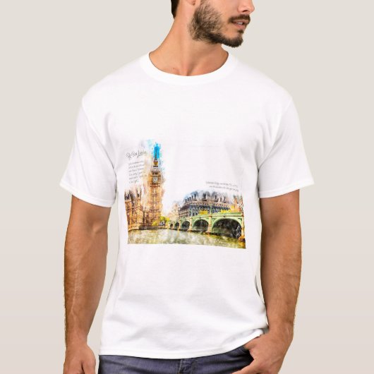 Big Ben London Aquarell T-Shirt (Vorderseite)