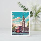 Big Ben London Art Vintage-Reiseanleitung Postkarte (Stehend Vorderseite)