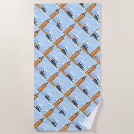 Big Ben London Beach Handtuch (Vorderseite)