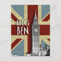Big Ben London British Union Jack Picture Postcard