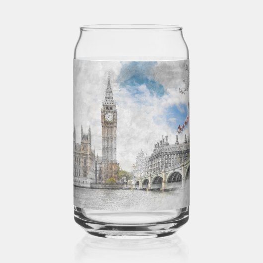 Big Ben London Can Glass | Artistic UK Travel Dosenglas (Vorderseite)