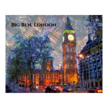 Big Ben London England Design Poster