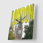 Big Ben London England Quadratische Wanduhr (Winkel)