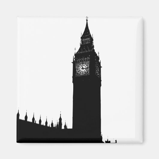Big Ben London England Silhouette Magnet (Vorne)