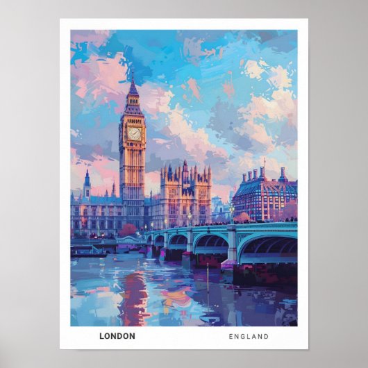 Big Ben London England Vintage Travel Poster (Vorne)