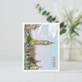 Big Ben London Famous Travel Place Illustration Postkarte (Stehend Vorderseite)