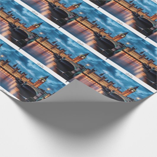Big Ben, London. Geschenkpapier (Ecke)