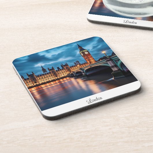 Big Ben, London. Getränkeuntersetzer (Linke Seite)