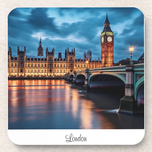 Big Ben, London. Getränkeuntersetzer (Vorderseite)