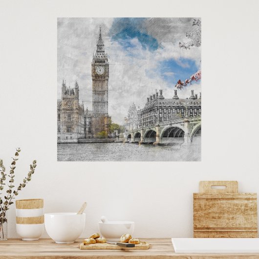 Big Ben, London, Großbritannien Poster (Küche)