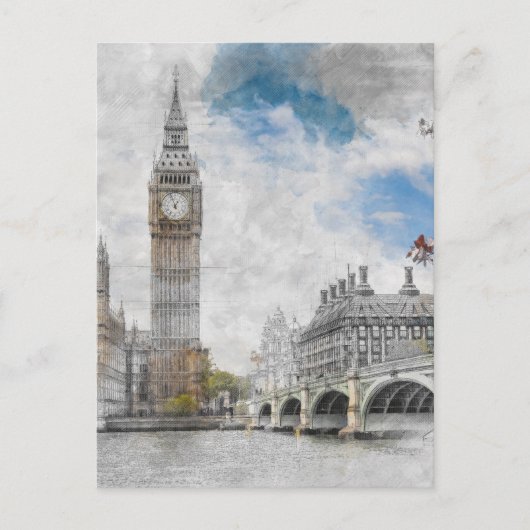 Big Ben, London, Großbritannien Postkarte (Vorderseite)
