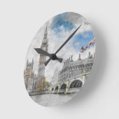 Big Ben, London, Großbritannien Runde Wanduhr (Winkel)