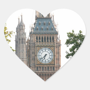 Big Ben London Herz-Aufkleber