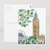 Big Ben London Illustration Postkarte (Vorne/Hinten)