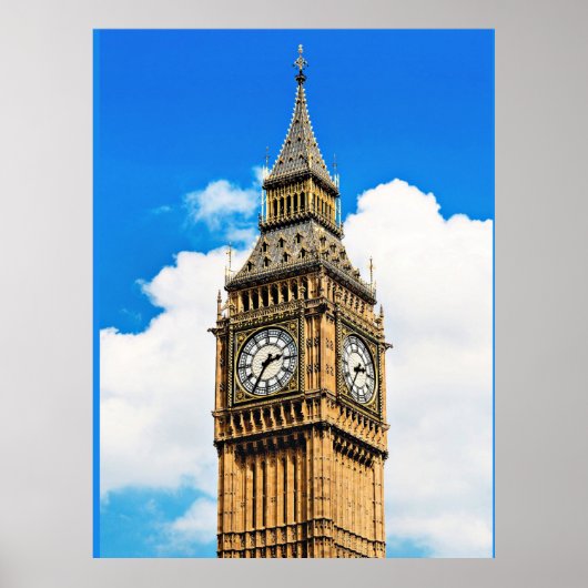 Big Ben, London, Landschaftsfoto Poster (Vorne)