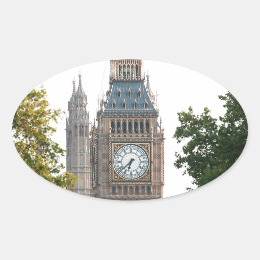 Big Ben London Ovaler Aufkleber (Vorderseite)