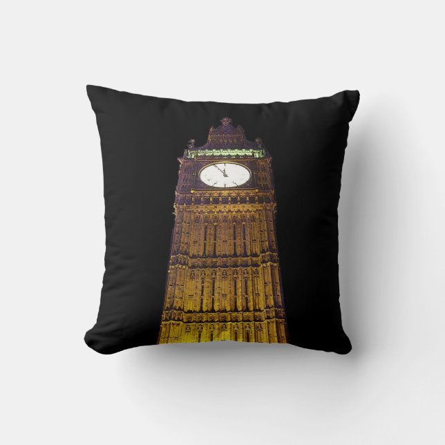 Big Ben, London (Plakatrandeffekt) Kissen (Vorderseite)