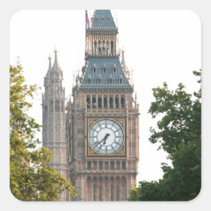 Big Ben London Quadratischer Aufkleber